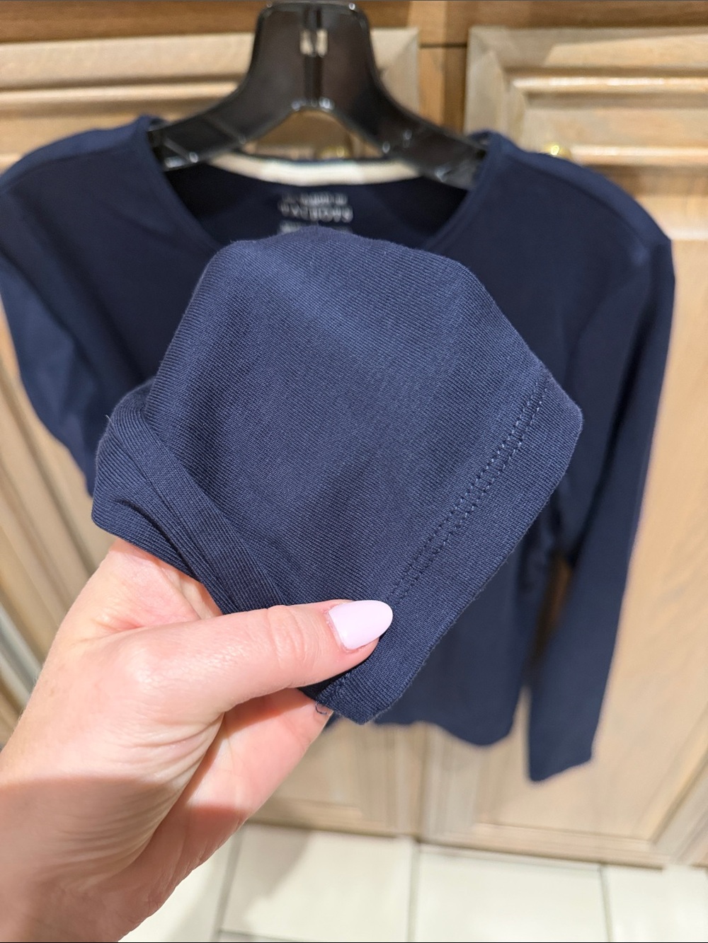 The Talbots Tee - indigo Blue Long Sleeve Crewneck Tee - Picture 4 of 6